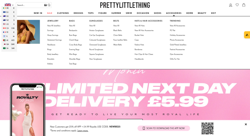 Prettylittlethings Website